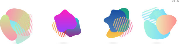 带有流动液体的梯度抽象条幅图片下载