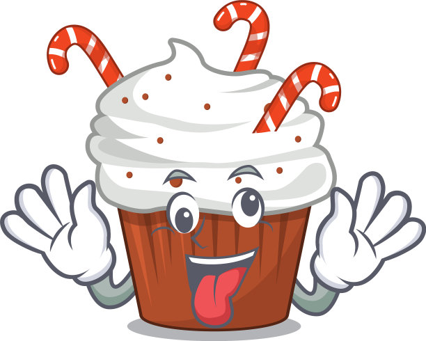 卡通造型的疯狂圣诞纸杯蛋糕图片下载