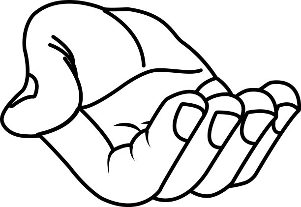 手与手掌张开供卡通孤立中图片下载