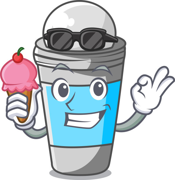 与冰淇淋卷在除臭剂卡通瓶图片下载