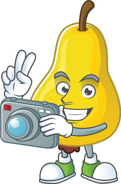 摄影师黄梨卡通人物上图片下载