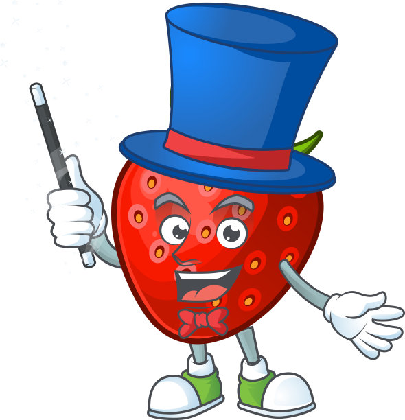 魔术师为甜草莓卡通人物配音图片下载