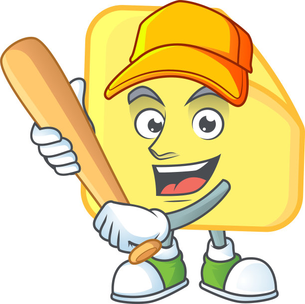 打棒球圆形贴纸纸卡通图片下载