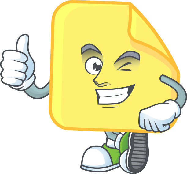 大拇指向上为黄色圆形贴纸纸图片下载