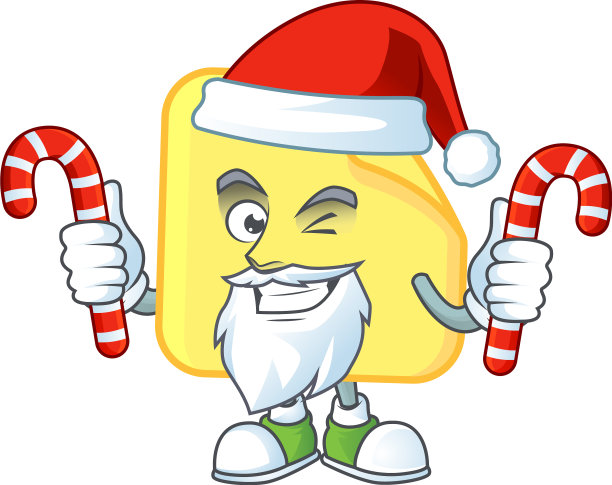 圣诞老人与糖果圆贴纸上的白色图片下载