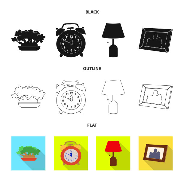 设计梦想和夜晚的图标集图片下载