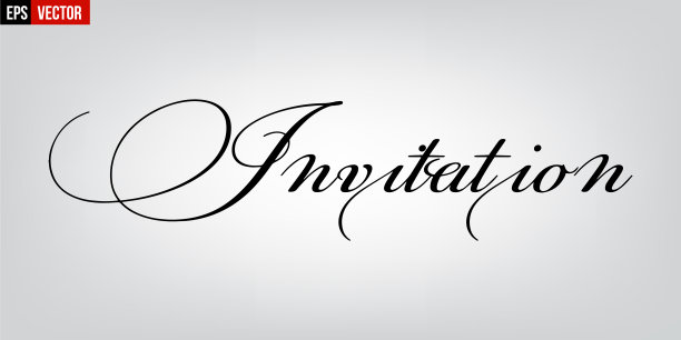 邀请英文排版在灰色背景图片下载