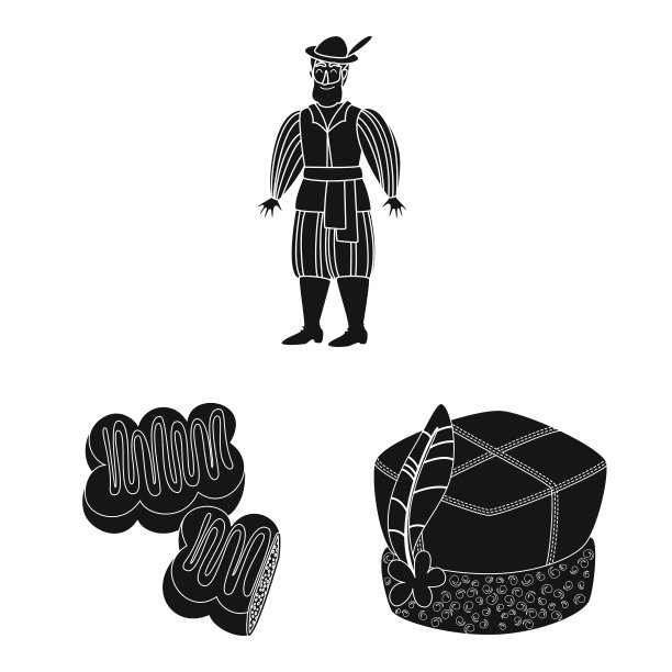 孤立的对象遗产和地标图标图片下载