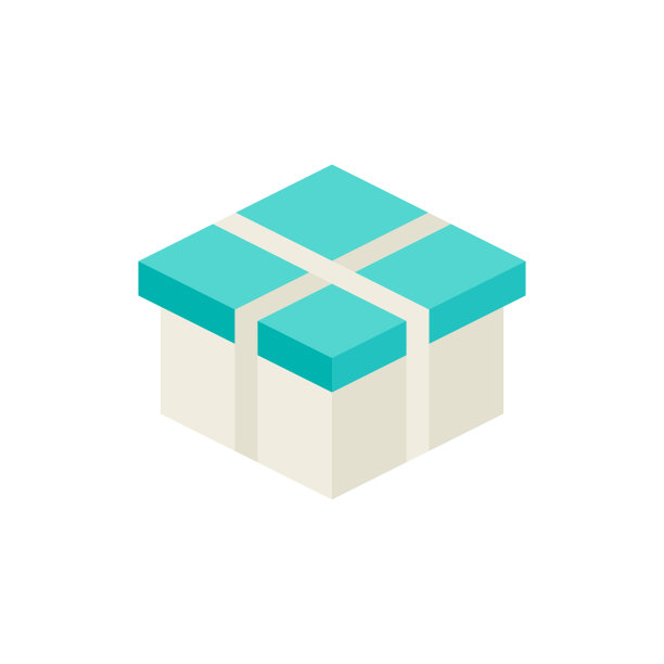 白色礼物盒等距物体图片下载