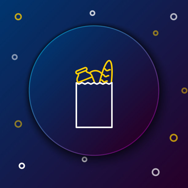 白色和黄色线纸购物袋和食品图片下载