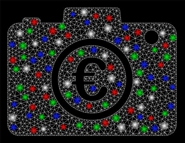 明亮的网格网络欧元照片与亮点图片下载