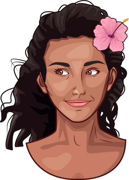 波普艺术美女笑脸卡通图片下载