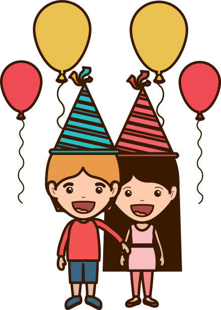 一对孩子在庆祝生日图片下载