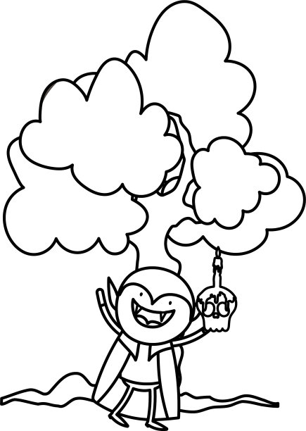 骷髅蜡烛和圣诞树德古拉不给糖就捣乱图片下载