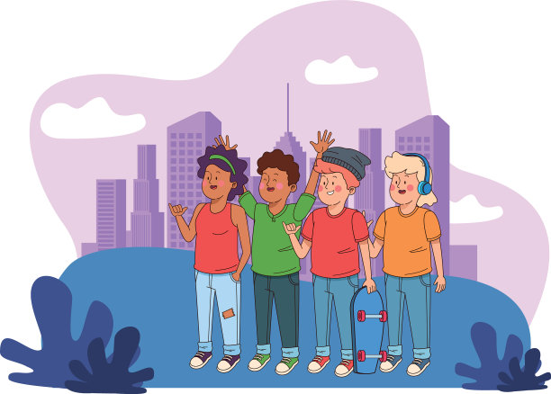 青少年朋友微笑和问候图片下载