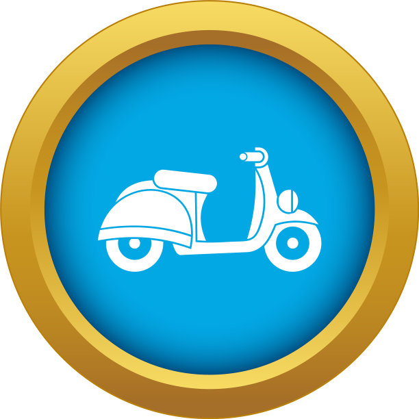 摩托车图标蓝色孤立图片下载