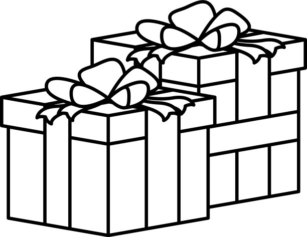 礼盒上的图标是孤立的图片下载