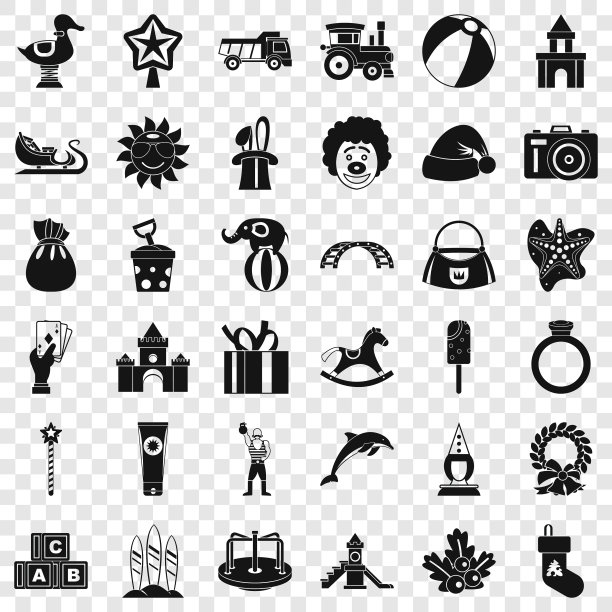 玩具图标设置简单的风格图片下载