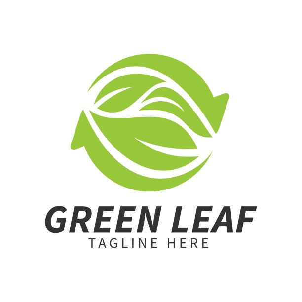 绿叶地球日标志设计模板图片下载