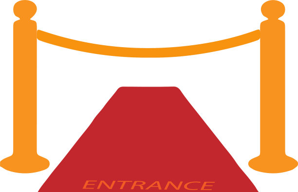 白色背景上的红地毯图标图片下载