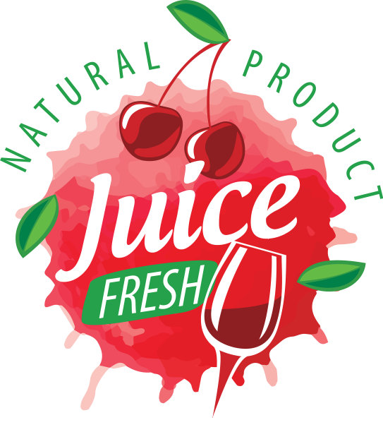 Logo将樱桃汁洒在白色上图片下载