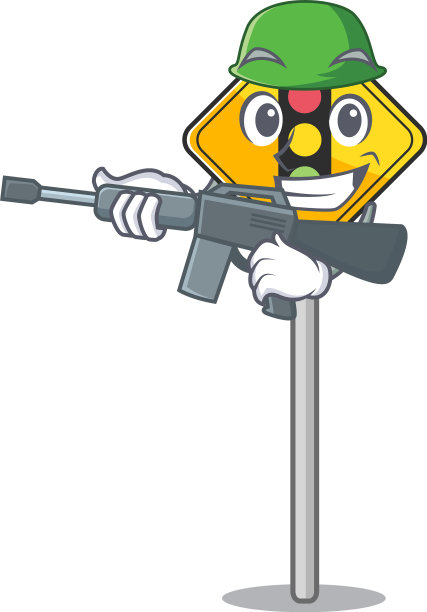 卡通前面是军队的红绿灯图片下载