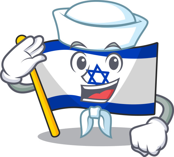 水手旗以色列孤立与卡通图片下载