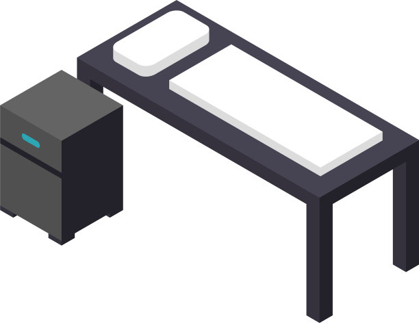 黑色床与抽屉图标等距风格图片下载