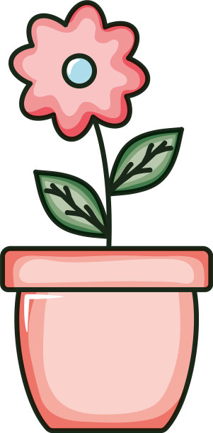 美丽的花与叶在陶瓷壶图片下载