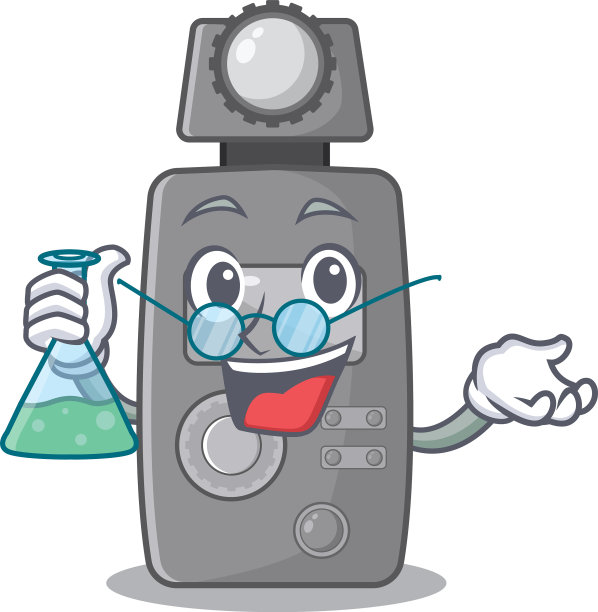 教授电光表与卡通隔离图片下载