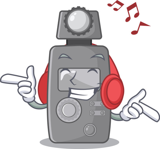 听音乐的灯表在卡通桌上图片下载