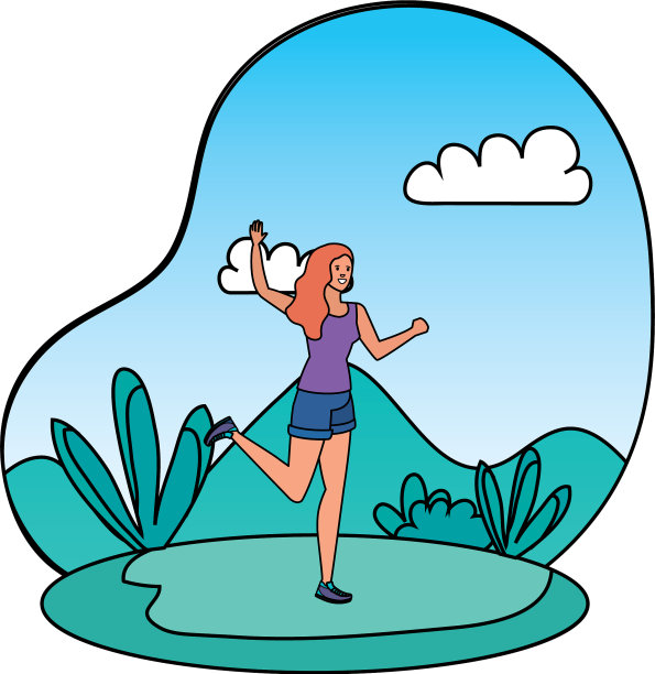 快乐的年轻女子在公园庆祝图片下载