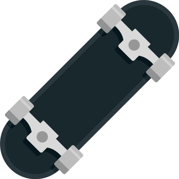 金属车轮滑板图标平面风格图片下载