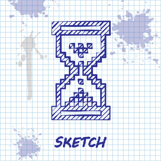 用流沙图标勾勒线沙漏像素图片下载