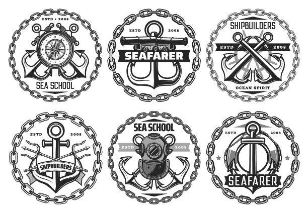 海军舰队和航海图标图片下载