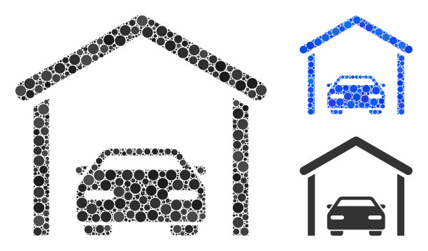 汽车车库马赛克图标圆点图片下载