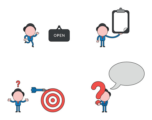 商人字符集黑色轮廓和图片下载