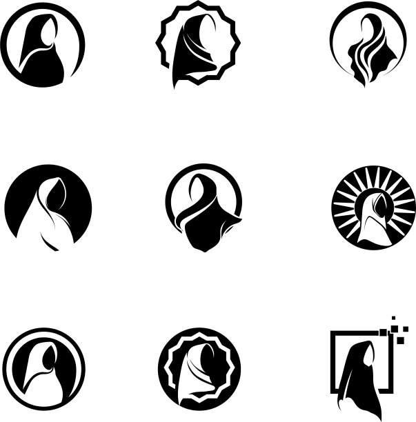 头巾标志和符号模板图片下载