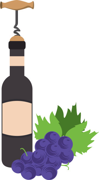 设计葡萄串和酒瓶设计图片下载