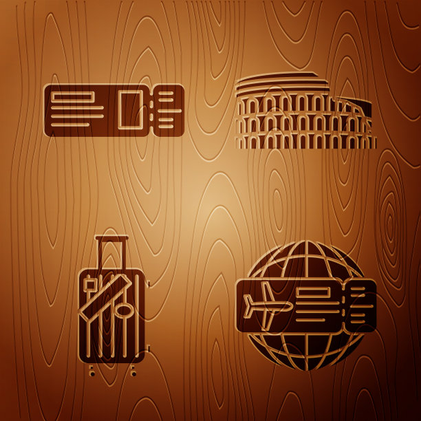 订机票旅行的机票手提箱图片下载