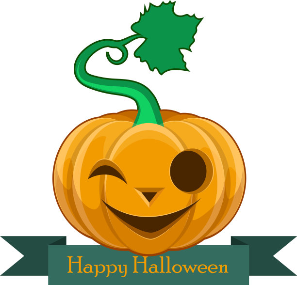南瓜带着快乐的万圣节横幅-快乐的脸图片下载