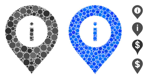 信息中心标记组成圆圈图标图片下载