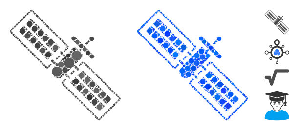 卫星马赛克图标圆图片下载