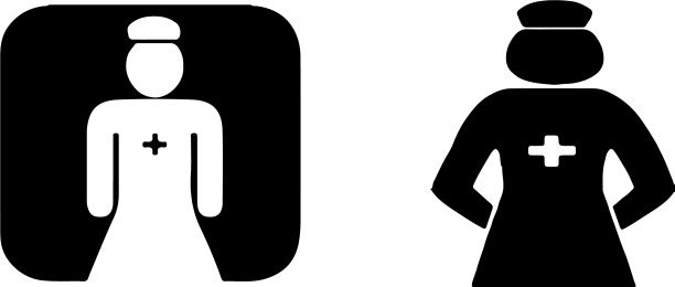 白色背景上的护士图标图片下载