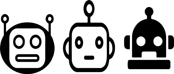 机器人图标上的白色背景图片下载