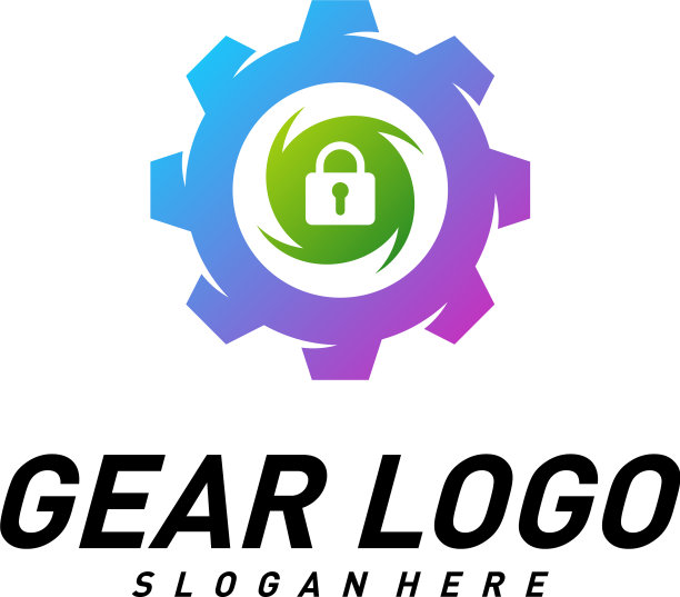 齿轮与关键标志设计模板机制图片下载