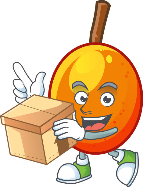 与盒子新鲜jocote人物吉祥物在卡通图片下载