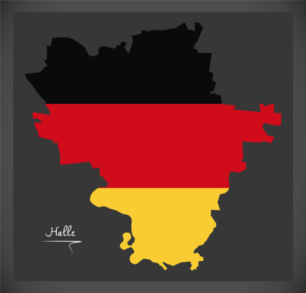 带有德国国旗的哈雷地图图片下载