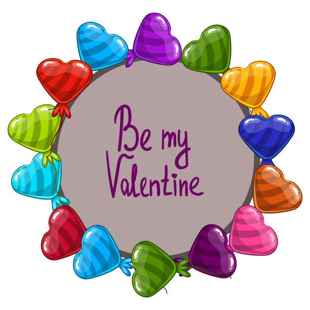 贺卡与彩色的翅膀的心图片下载