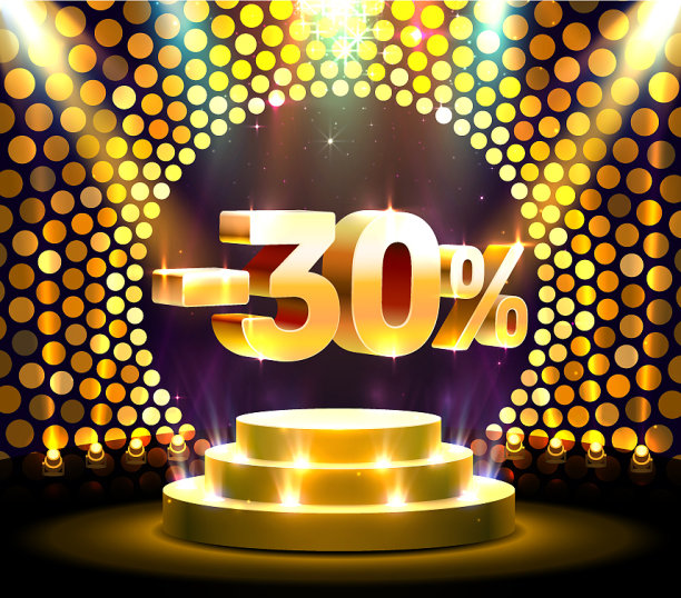 领奖台行动与股份折扣30%图片下载